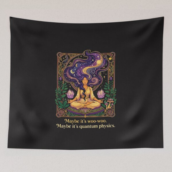 Item preview, Maybe Its Woo Woo Maybe Its Quantum Physics Meditation Yoga Spiritual Woman Humo designed and sold by kiralynstration.