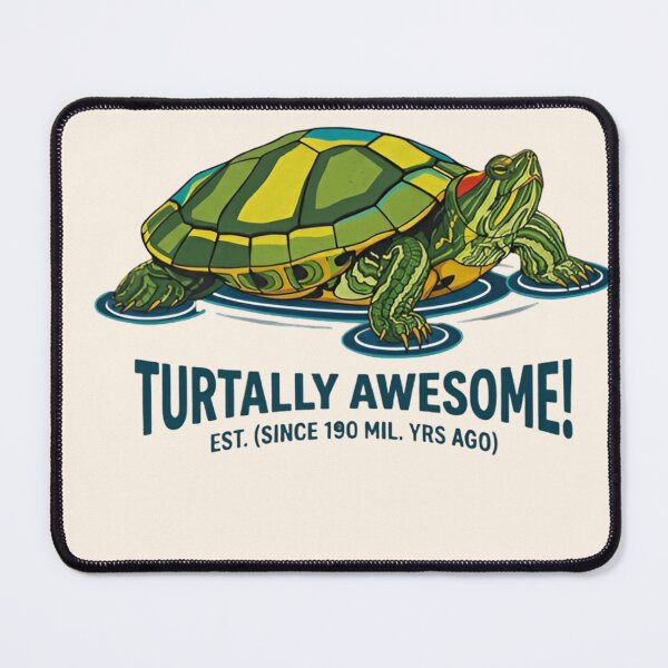 Item preview, Vibrant Red-Eared Slider Turtle Graphic - Turtally Awesome Retro Vector T-Shirt designed and sold by ZyxDes.