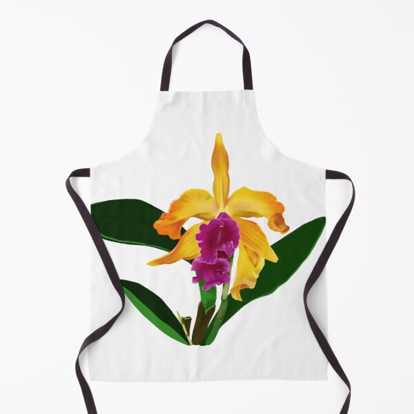Item preview, Whimsical Hand-Drawn Yellow Cattleya Orchid Botanical Art designed and sold by Niji Hibana.