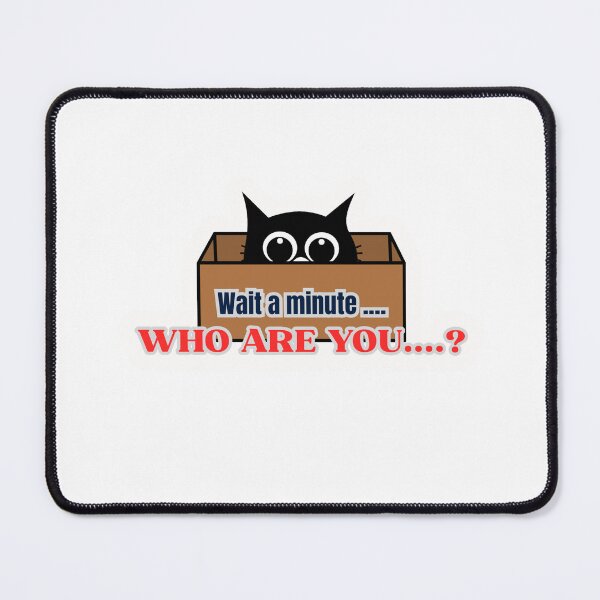 Item preview, Curious Cat in a Box – “Wait a Minute… Who Are You?” Cute Funny Cartoon designed and sold by Fun-to-Print.