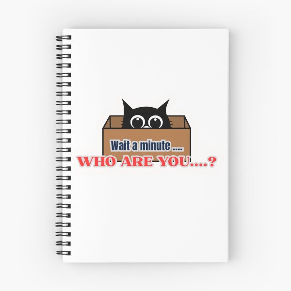 Item preview, Curious Cat in a Box – “Wait a Minute… Who Are You?” Cute Funny Cartoon designed and sold by Fun-to-Print.