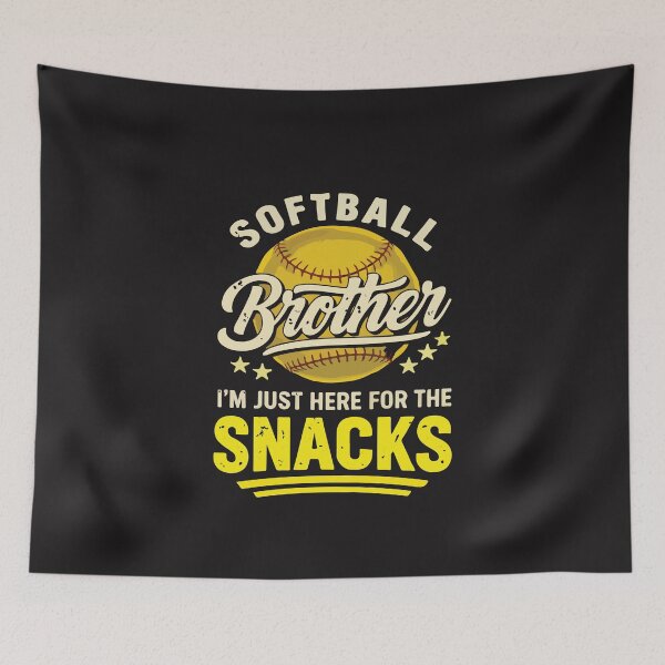 Item preview, Funny Softball Brother Retro Im Just Here For The Snacks Baseball Family Humor   designed and sold by kiralynstration.