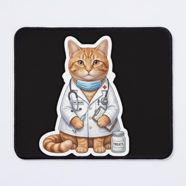 Item preview, Cute Doctor Ginger Cat with Stethoscope and Mask Sticker designed and sold by Purely Art Shop.