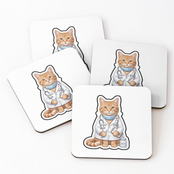 Item preview, Cute Doctor Ginger Cat with Stethoscope and Mask Sticker designed and sold by Purely Art Shop.