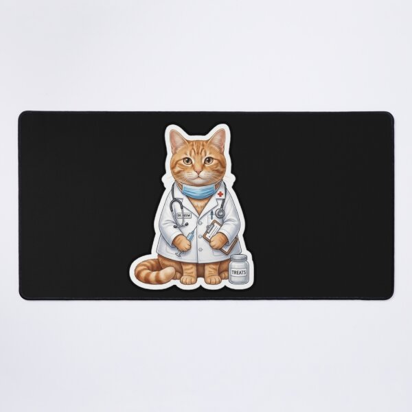 Item preview, Cute Doctor Ginger Cat with Stethoscope and Mask Sticker designed and sold by Purely Art Shop.