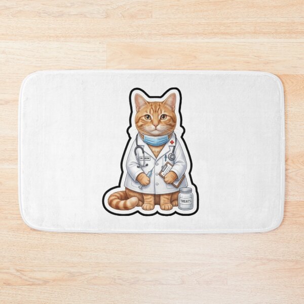 Item preview, Cute Doctor Ginger Cat with Stethoscope and Mask Sticker designed and sold by Purely Art Shop.
