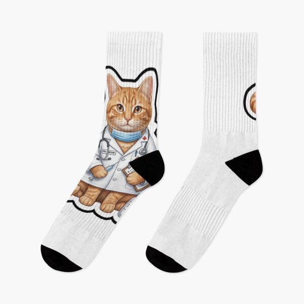 Item preview, Cute Doctor Ginger Cat with Stethoscope and Mask Sticker designed and sold by Purely Art Shop.