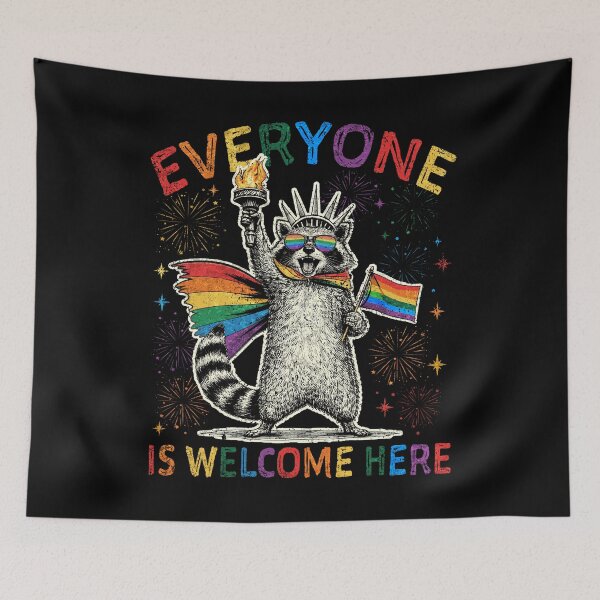 Item preview, LGBT safe space - everyone is welcome here funny Raccoon designed and sold by Ortigzitoun.