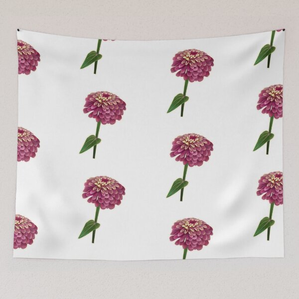 Item preview, Whimsical Hand-Drawn Layered Zinnia Wildflower Art designed and sold by Niji Hibana.