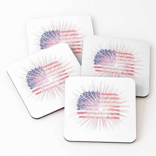 Item preview, Vibrant Fireworks Explosion in Patriotic Colors designed and sold by KapiPrint.