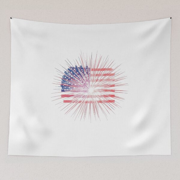 Item preview, Vibrant Fireworks Explosion in Patriotic Colors designed and sold by KapiPrint.