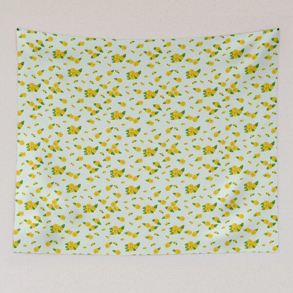 Item preview, Sunny Seville Watercolor Yellow Flowers (Light Mint Watercolor Edition) designed and sold by Art-YT.