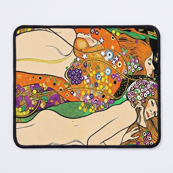 Item preview, Golden Serpents Remix - Modern Art Nouveau Poster designed and sold by ArtRefreshed.