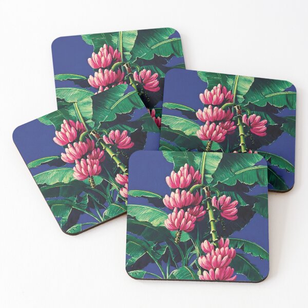 Item preview, Pink Bananas & Tropical Palm Leaves – Vintage Botanical Illustration designed and sold by ayatstudio.