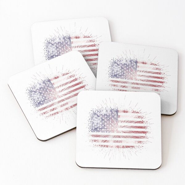 Item preview, Vibrant Fireworks Explosion in Patriotic Colors designed and sold by KapiPrint.