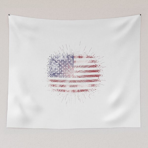 Item preview, Vibrant Fireworks Explosion in Patriotic Colors designed and sold by KapiPrint.