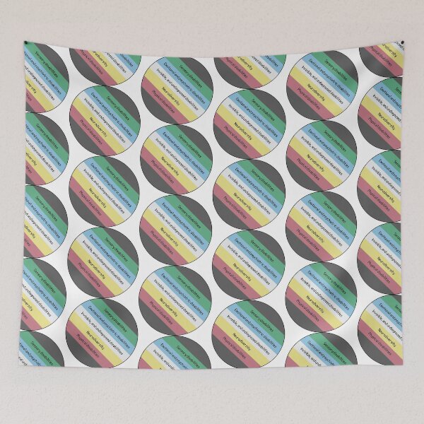 Item preview, Disability pride flag (version 10) designed and sold by Rebecca Tyler-Squires.