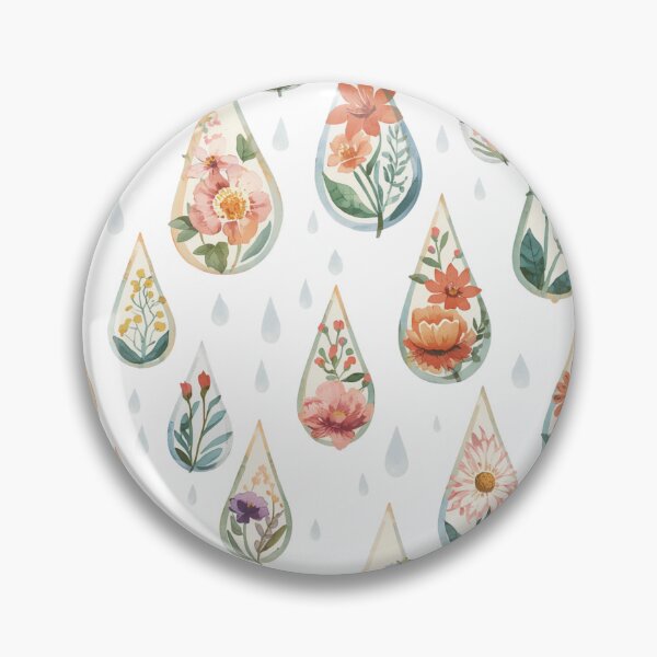 Item preview, Raindrops with flowers watercolor designed and sold by uunaa.