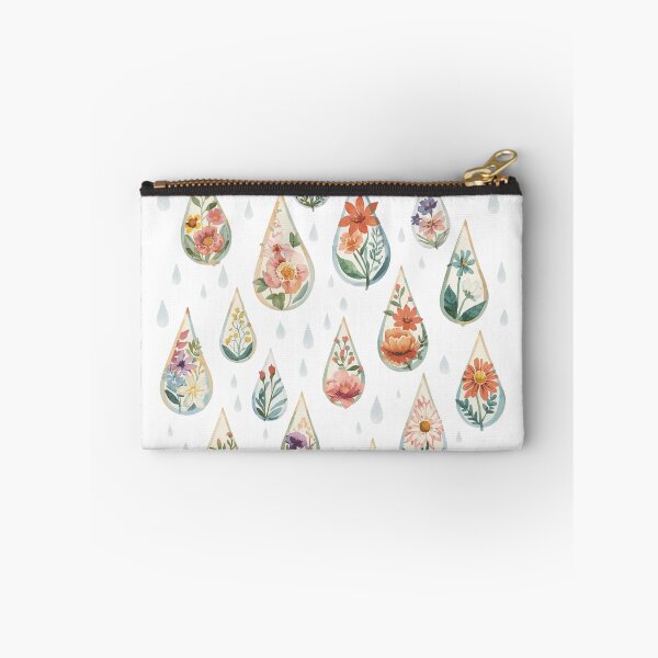 Item preview, Raindrops with flowers watercolor designed and sold by uunaa.