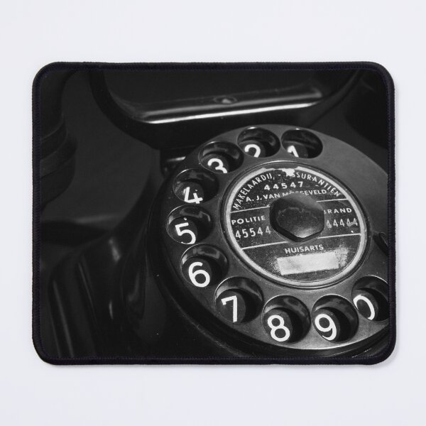 Item preview, Vintage rotary phone in black and white - nostalgic midcentury photography designed and sold by Christa Stroo Photography.