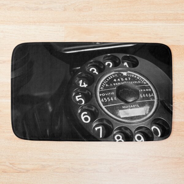 Item preview, Vintage rotary phone in black and white - nostalgic midcentury photography designed and sold by Christa Stroo Photography.