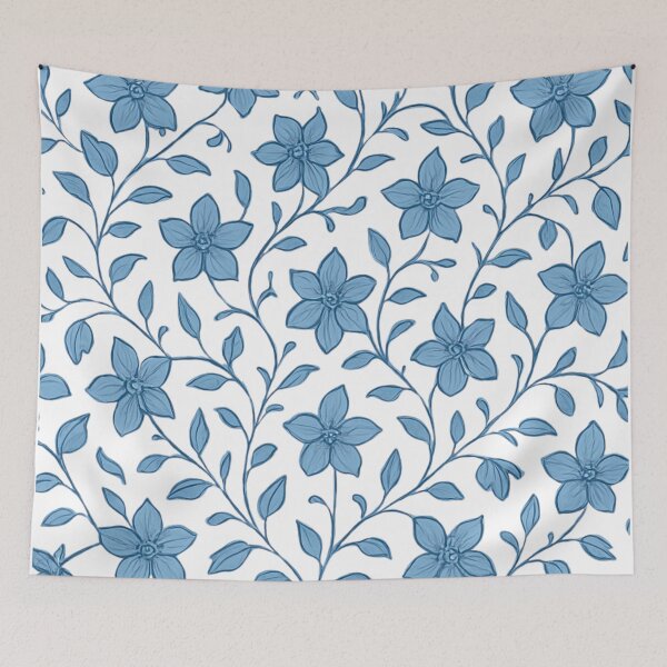 Item preview,  Blue Clemantis pattern designed and sold by uunaa.