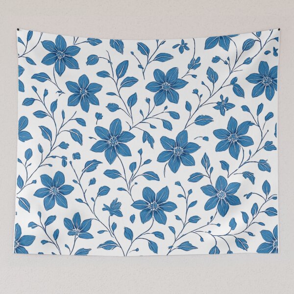 Item preview,   Blue Clemantis pattern designed and sold by uunaa.