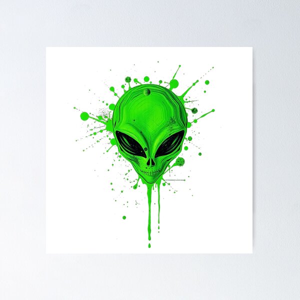 Item preview, Splattered Paint - Green Alien Head designed and sold by Express210.