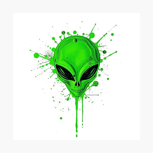 Item preview, Splattered Paint - Green Alien Head designed and sold by Express210.