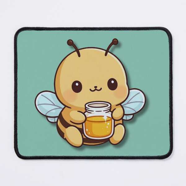 Item preview, Tiny Aesthetic Bee with Honey Jar — Kawaii Lineless Art designed and sold by Golden_Pixel_Paper.