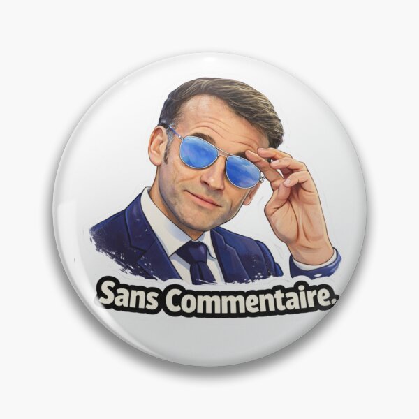 Item preview, Emmanuel Macron With Blue Sunglasses No Comments  designed and sold by PamLeeDesign.