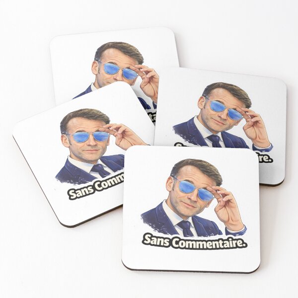 Item preview, Emmanuel Macron With Blue Sunglasses No Comments  designed and sold by PamLeeDesign.