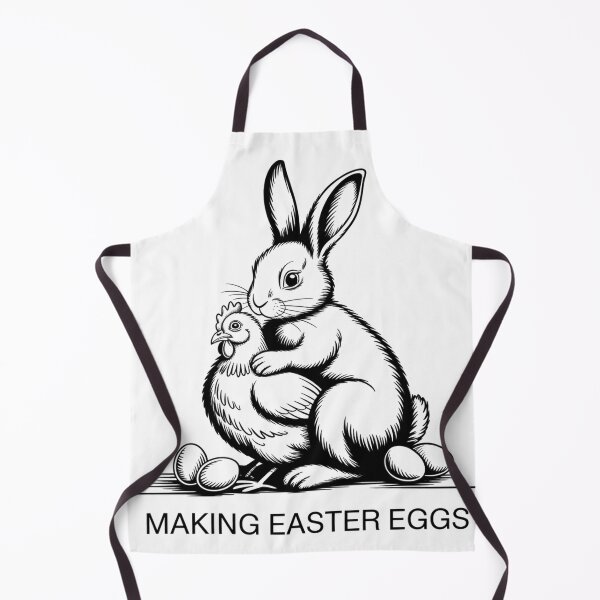 Item preview, Whimsical Rabbit Holding Chicken Easter Eggs Line Art designed and sold by Bloomkept.