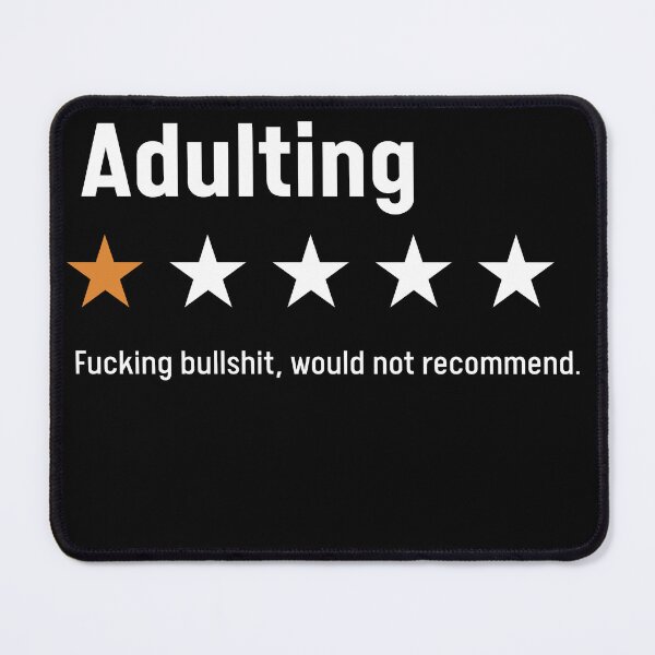Item preview, Adulting: 1 Star Review - Sarcastic Humor Design designed and sold by IvayloUzunov.