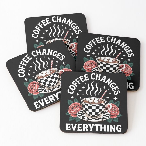 Item preview, Coffee Changes Everything checkered cup Coffee Roses designed and sold by TrinaEspinoza.