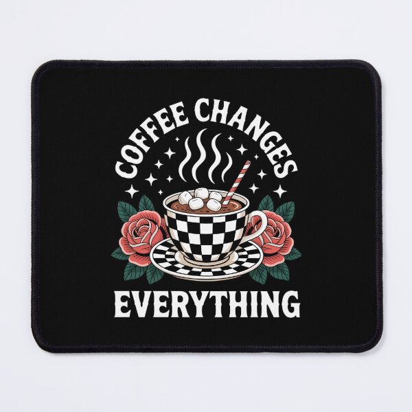 Item preview, Coffee Changes Everything checkered cup Coffee Roses designed and sold by TrinaEspinoza.