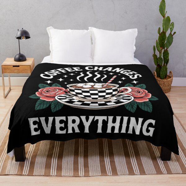 Item preview, Coffee Changes Everything checkered cup Coffee Roses designed and sold by TrinaEspinoza.