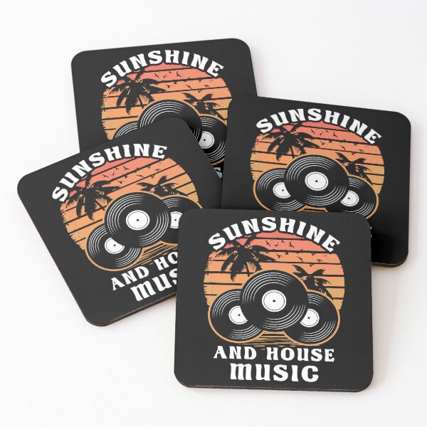 Item preview, Sunshine and House Music - Retro Vintage Vinyl Record Sunset Palm Trees designed and sold by Dmetalx Art Apparel.
