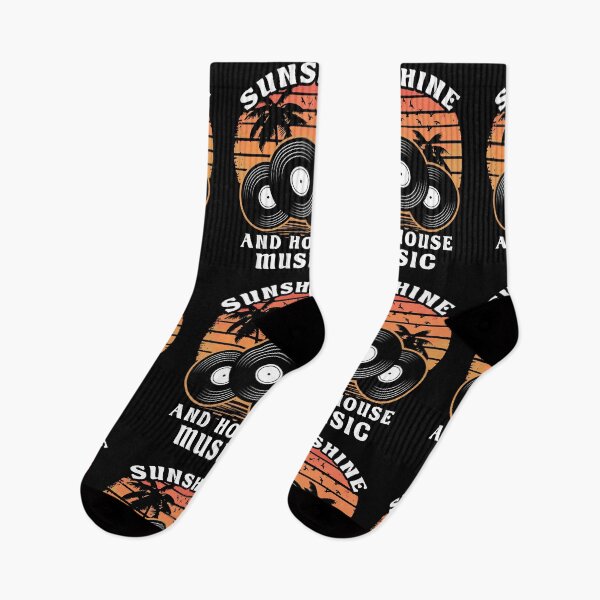 Item preview, Sunshine and House Music - Retro Vintage Vinyl Record Sunset Palm Trees designed and sold by Dmetalx Art Apparel.