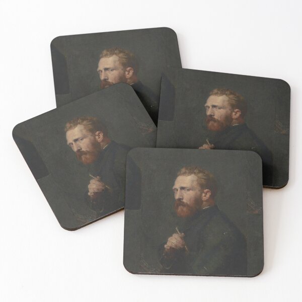 Item preview, Portrait of Vincent Van Gogh by Vincent van Gogh: Dramatic Self Portrait Print designed and sold by artofuniverse.