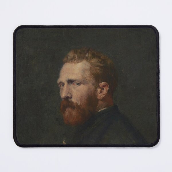 Item preview, Portrait of Vincent Van Gogh by Vincent van Gogh: Dramatic Self Portrait Print designed and sold by artofuniverse.