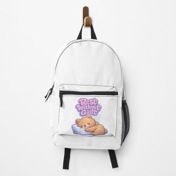 Item preview, Rest Without Guilt Cute Bear, Mental Health Quote designed and sold by auraRM studio.