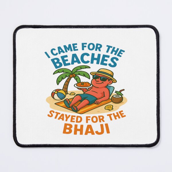 Item preview, I Came for the Beaches Stayed for the Bhaji – Funny Goa Beach Indian Food Vacation Cartoon Design designed and sold by Globalcitytees.