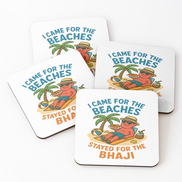 Item preview, I Came for the Beaches Stayed for the Bhaji – Funny Goa Beach Indian Food Vacation Cartoon Design designed and sold by Globalcitytees.