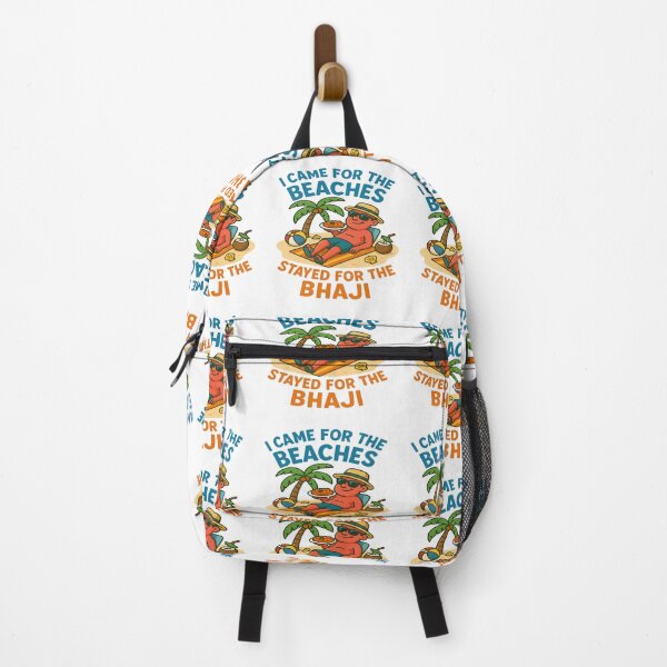 Item preview, I Came for the Beaches Stayed for the Bhaji – Funny Goa Beach Indian Food Vacation Cartoon Design designed and sold by Globalcitytees.