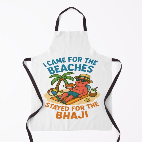 Item preview, I Came for the Beaches Stayed for the Bhaji – Funny Goa Beach Indian Food Vacation Cartoon Design designed and sold by Globalcitytees.