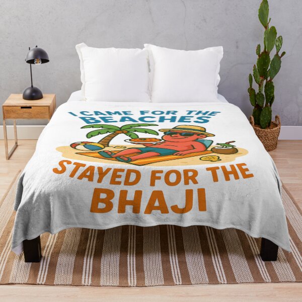 Item preview, I Came for the Beaches Stayed for the Bhaji – Funny Goa Beach Indian Food Vacation Cartoon Design designed and sold by Globalcitytees.