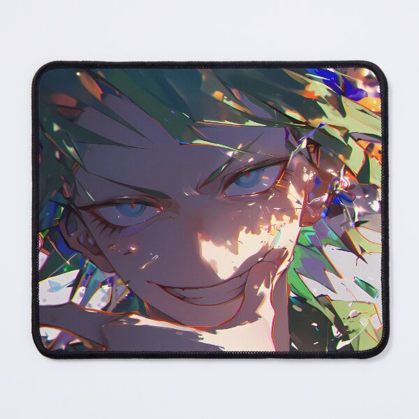 Item preview, Rantaro Amami Danganronpa Green Hair Neon Smirk Close Up designed and sold by riadjamai.
