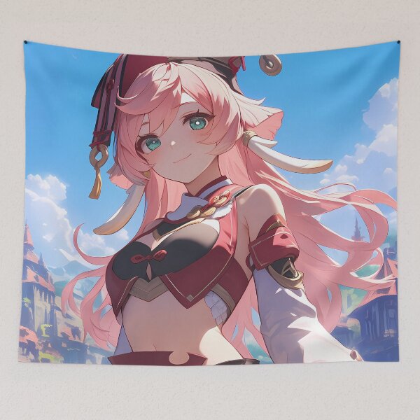 Item preview, Yanfei Genshin Impact Pink Hair City Sunshine designed and sold by riadjamai.