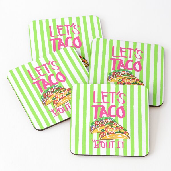 Item preview, Let’s Taco ‘Bout It Vintage Lime Green Stripes Illustration designed and sold by MaiZephyr.